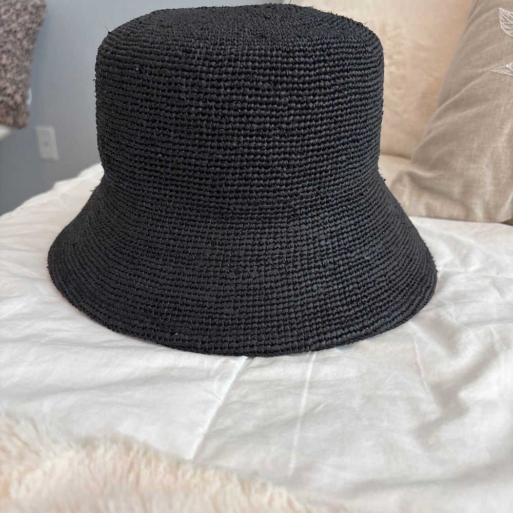 Lack of Color Inca bucket hat in black raffia size small